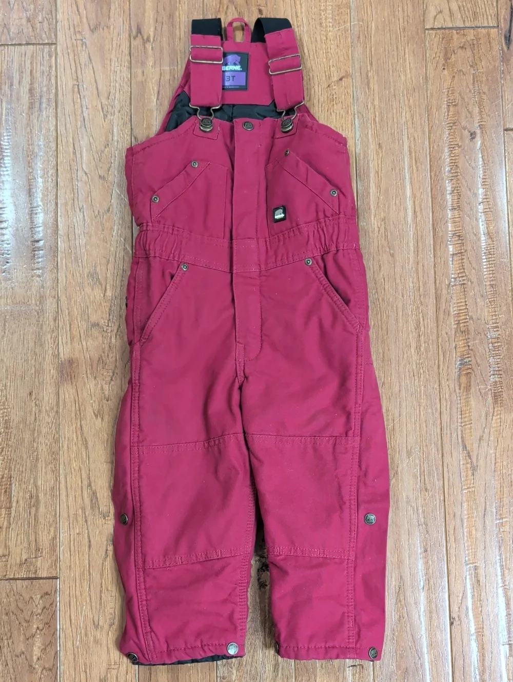 Berne Softstone Children's Hooded Jacket And Overalls in Deep Berry